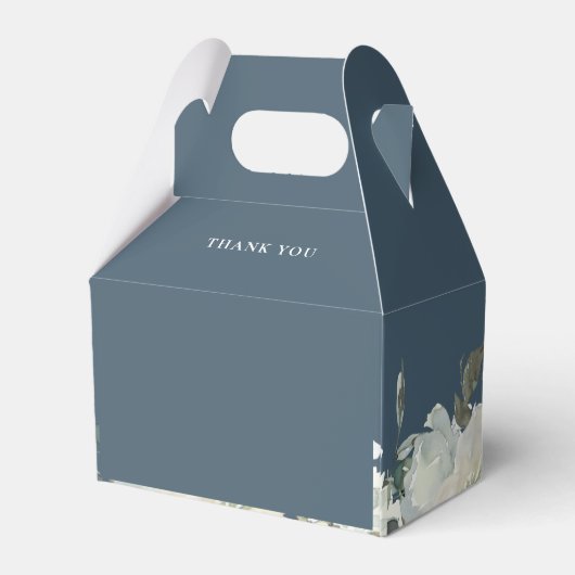 アイボリーフローラグリーナリーパーソナライズされたエレガントな結婚式 フェイバーボックス (裏面サイド)