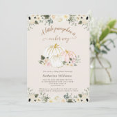 アイボリーフローラゴールデンカボチャ赤ちゃんシャワー招待 (スタンド正面)