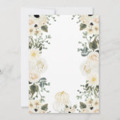 アイボリーフローラゴールデンカボチャ赤ちゃんシャワー招待 (裏面)