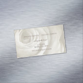 アイボリーフローラシンプルエレガントな結婚式の日付を保存 マグネット名刺 (インサイチュ)