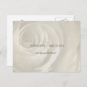 アイボリーフローラシンプルエレガントな結婚式の日付を保存 案内ポストカード (正面/裏面)