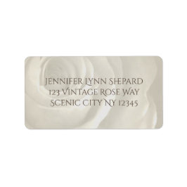 アイボリーフローラシンプルエレガントな結婚式 ラベル