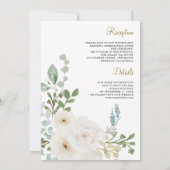 アイボリーフローラセージ離れグリーン結婚 招待状 (裏面)
