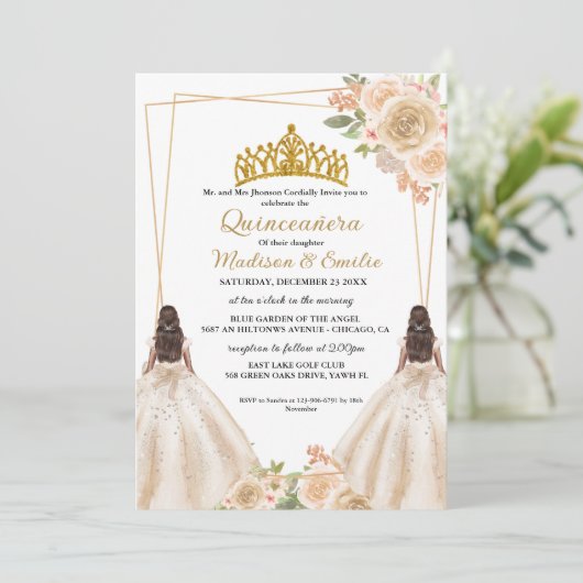 アイボリーフローラバタフライツインキンセアニェラ 招待状 (スタンド正面)