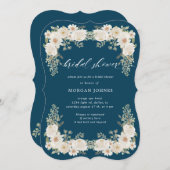 アイボリーフローラブライダルシャワー招待 (正面/裏面)