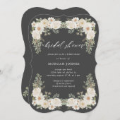 アイボリーフローラブライダルシャワー招待 (正面/裏面)
