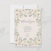 アイボリーフローラベビーシャワーサンキューカード サンキューカード (正面)