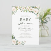 アイボリーフローラベビーシャワー招待状 招待状 (スタンド正面)