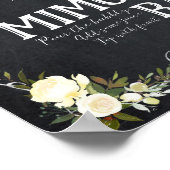 アイボリーフローラミモザバーサイン結婚bbq等 ポスター (角)