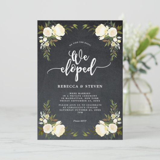 アイボリーフローラモダンは招待チョークを開発した 招待状 (スタンド正面)