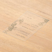 アイボリーフローラレ澄んース結婚 アクリル招待状 (レイダウン)