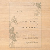 アイボリーフローラレ澄んース結婚 アクリル招待状 (正面)