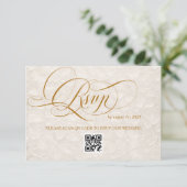 アイボリーフローラロマンチック結婚書道 出欠カード (スタンド正面)