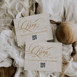 アイボリーフローラロマンチック結婚書道 出欠カード