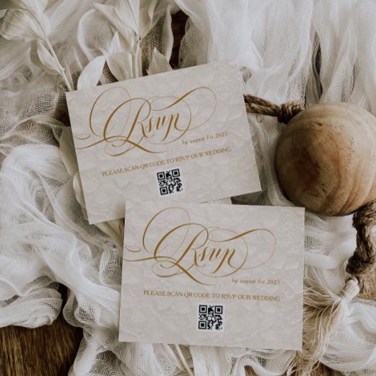 アイボリーフローラロマンチック結婚書道 出欠カード