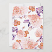 アイボリーフローラヴィンテージエレガント庭園の結婚式 招待状 (裏面)