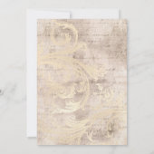 アイボリーフローラ多角形素朴結婚式招待状 招待状 (裏面)