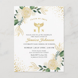 アイボリーフローラ看護学校卒業招待状 ポストカード