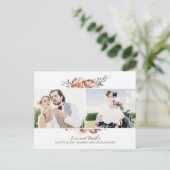 アイボリーフローラ秋結婚写真の感謝していユーザ ポストカード (スタンド正面)