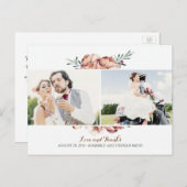 アイボリーフローラ秋結婚写真の感謝していユーザ ポストカード (正面/裏面)