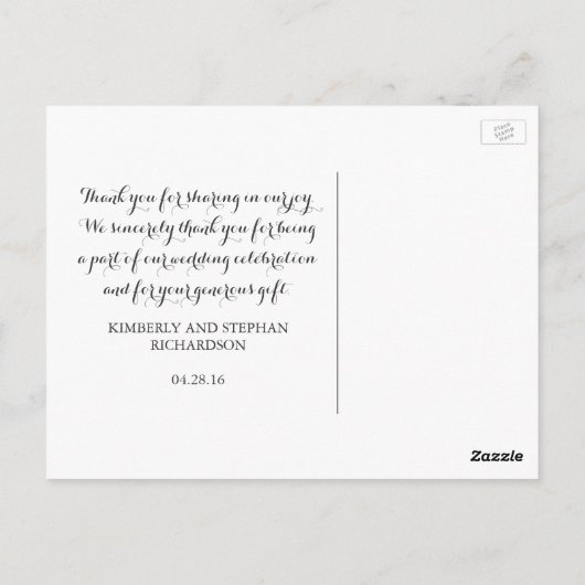 アイボリーフローラ秋結婚写真の感謝していユーザ ポストカード (裏面)