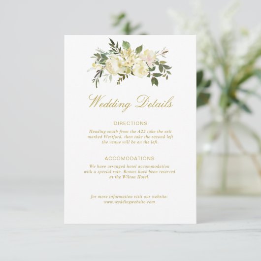 アイボリーフローラ結婚の詳細カード エンクロージャーカード (スタンド正面)