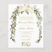 アイボリーフローラ緑化結婚式招待状 (正面)