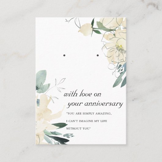 アイボリーフローラ記念イヤリング表示カード プレイスカード (正面)