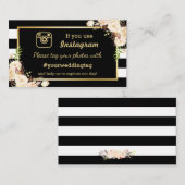 アイボリーフローラInstagramハッシュタグ結婚の挿入カード エンクロージャーカード (正面/裏面)