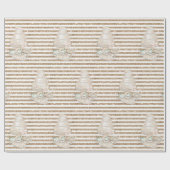 アイボリーブライダルシャワー結婚ズケーキグリッターストライプ ラッピングペーパー (フラット)