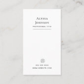 アイボリーブラウンカリコクラウドキャットミニマル 名刺 (裏面)