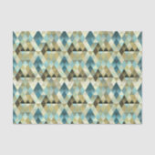 アイボリーブラウンティール(緑がかった色)ブルーダイヤモンドスクウェアアートパターン 薄葉紙 (正面)