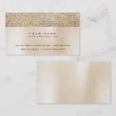 アイボリーブラシピーリーピンク金ゴールドグリッターシークイン 名刺 (正面/裏面)