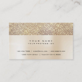 アイボリーブラシピーリーピンク金ゴールドグリッターシークイン 名刺