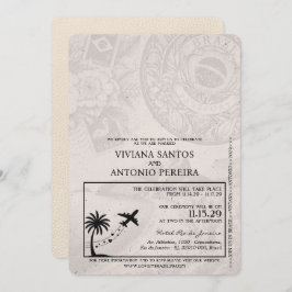 アイボリーブラジル旅券結婚式招待状 招待状