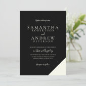 アイボリーブラッエレガントクシンプル結婚タイポグラフィ 招待状 (スタンド正面)