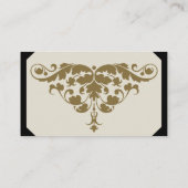 アイボリーブラックと金ゴールドダマスクウェディング座席表 プレイスカード (裏面)