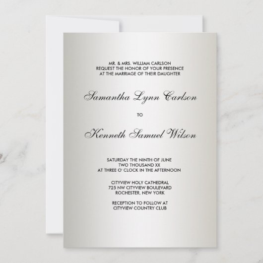 アイボリーブラックタイダマスクウェディング招待状 招待状 (正面)