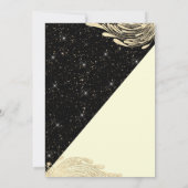 アイボリーブラック金ゴールドスパークルグリッターマスカレードプロム 招待状 (裏面)