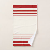 アイボリーブルゴーニュストライプ水玉模様 バスタオルセット (ハンドタオル)