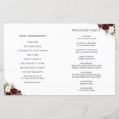アイボリーブルゴーニュフローラ折り畳み結婚式 プログラム (裏面)
