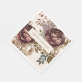 アイボリーブルゴーニュフローラ秋冬の結婚式 スタンダードランチョンナプキン (角)