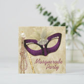 アイボリーブルゴーニュマスカレードパーティー 招待状 (スタンド正面)