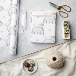 アイボリーブルートゥーペボホレインボークラウドスターボーギフト ラッピングペーパー