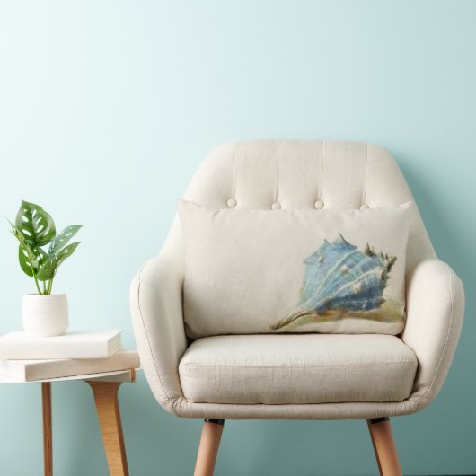 アイボリーブルービーチハウスヴィンテージシーシェル ランバークッション (椅子)