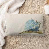 アイボリーブルービーチハウスヴィンテージシーシェル ランバークッション (ブランケット)