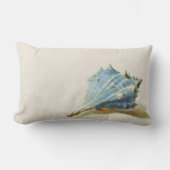 アイボリーブルービーチハウスヴィンテージシーシェル ランバークッション (正面)