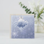 アイボリーブルーホワイトスノーフレークSweet sixteen誕生日 招待状 (スタンド正面)