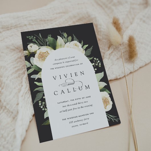 アイボリーブルーム | 水彩花のアーチウェディング 招待状