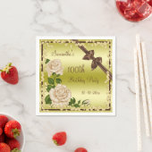 アイボリーブロッサム、弓&ダイヤモンド100th スタンダードカクテルナプキン (インサイチュ)